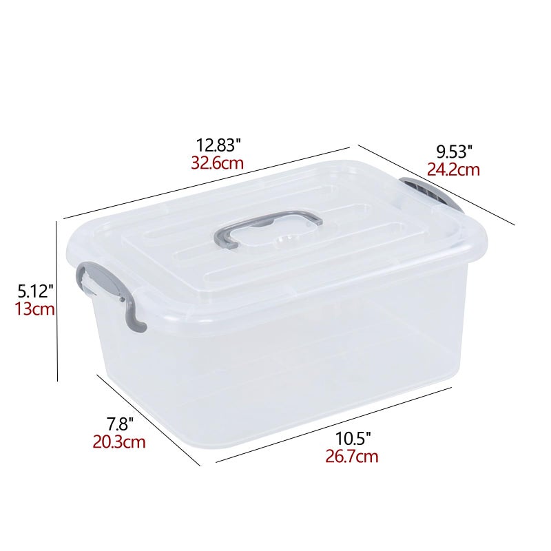 Kekow 2-Pack Clear Storage Latch Box, Plastic Containers with Lids, 8 L - Image 3